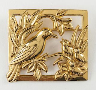 Sterling Craft by Coro Art Nouveau Birds Brooch