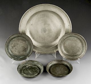 18th Century Pewter Dishes Incl Platter