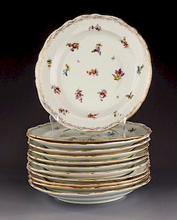 12 Meissen Porcelain Plates