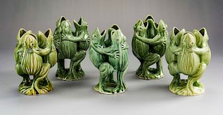 5 Dancing Frogs Vases