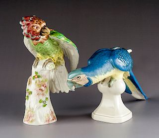 2 Tropical Porcelain Birds