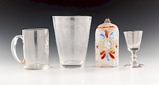4 Pcs Stiegel Type Early American Blown Glass