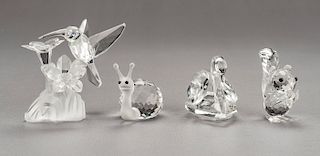 4 Swarovski Silver Crystal Creation Figurines