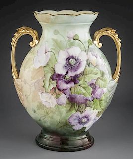 Large Limoges Elite Signed & Dated Vase