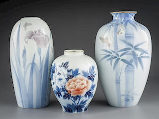 3 Fukagawa Vases