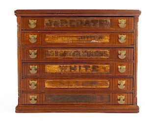 Late Victorian J&P Coats Spool Cabinet