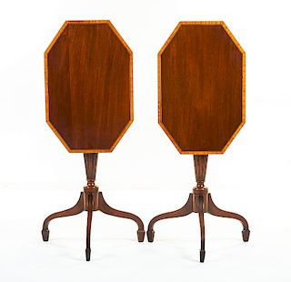 Pair of Federal Revival Candle Stands