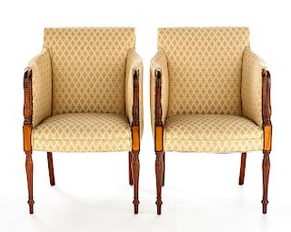 Pair Baker Federal Revival Armchairs