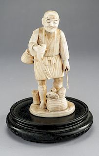 Japanes Ivory Figure of a Fisherman