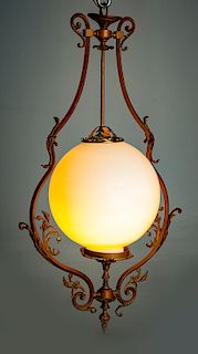 Victorian Hanging Light with Glass Globe