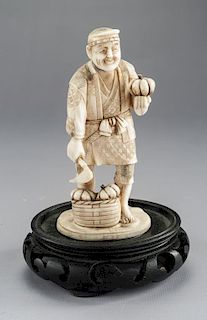 Japanese Ivory Figure of a Farmer