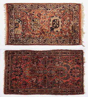 2 Semi-Antique Persian Scatter Rugs incl Sarouk