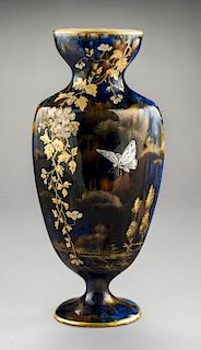 Japanese Drip Glaze Vase with Gilt Decoration
