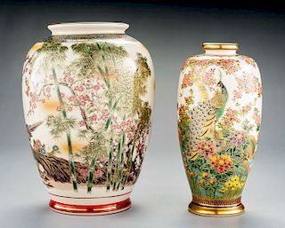 2 Satsuma Vases With Birds