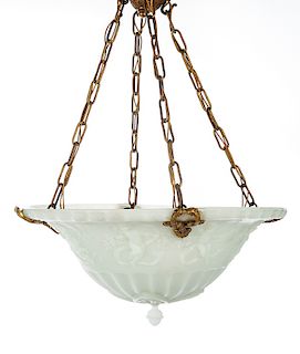 Opaque Glass Dome Chandelier