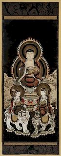 Asian Hand Painted Buddha Scroll