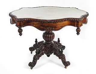 Early Victorian Rococo Revival Parlor Table