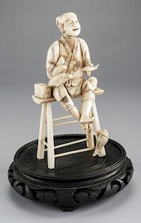 Japanese Ivory Figure of Fishmonger