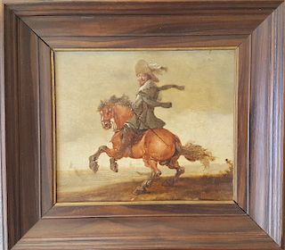 Old Master Dutch Painting Cavalier & Horse