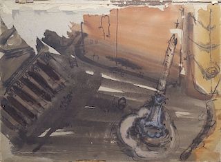 William G. Congdon (1912-1998) Italian Modern painting "Piazza Pantheon"