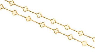 An 18 Karat Yellow Gold and White Coral Alhambra Necklace, Van Cleef & Arpels, 33.10 dwts.