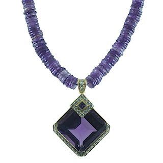 Approx 30ct High Fashion Amethyst Necklace.