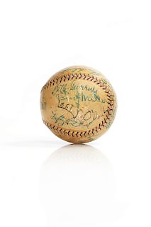 Babe Ruth, Lefty O'Doul, Lefty Grove and others Signed Baseball (1927-1930)