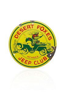 Porcelain Four Wheel Drive Jeep Club Sign