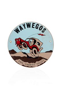 Metal "Waywegos" Jeep Club Sign