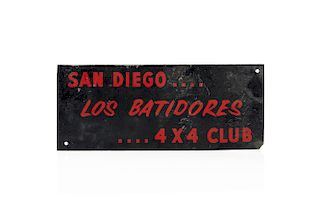 Los Batidores San DIego Jeep Club Sign