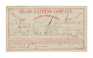 1864 Adams Express Co. Receipt