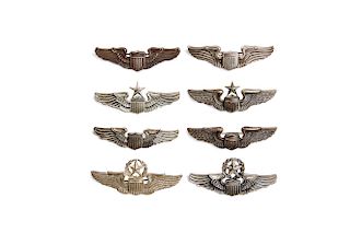 A Group of Eight U.S. Pilot's Wings