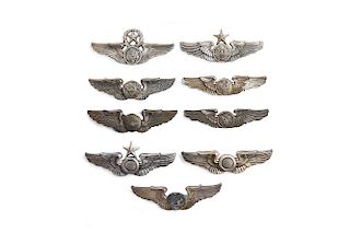 A Group of 9 U.S. Army Air Corps, U.S.A.F. Observer and Combat Aircrew Wings