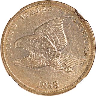 U.S. 1858 SMALL LETTERS FLYING EAGLE 1C COIN