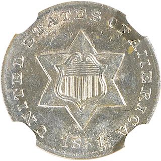 U.S. 1851 SILVER 3C COIN