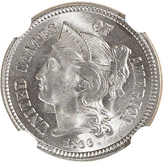 U.S. 1866 NICKEL 3C COIN