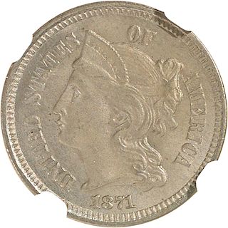 U.S. 1871 NICKEL 3C COIN