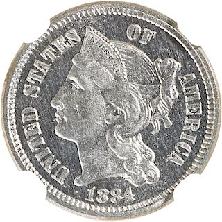 U.S. 1884 PROOF NICKEL 3C COIN