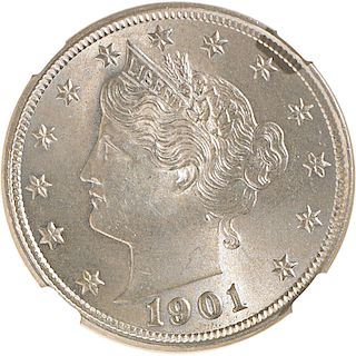 U.S. 1901 LIBERTY 5C COIN
