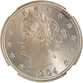 U.S. 1904 LIBERTY 5C COIN