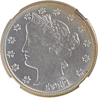 U.S. 1912-S 5C LIBERTY COIN TONED