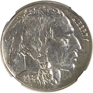 U.S. 1936 BRILLIANT PROOF BUFFALO 5C COIN