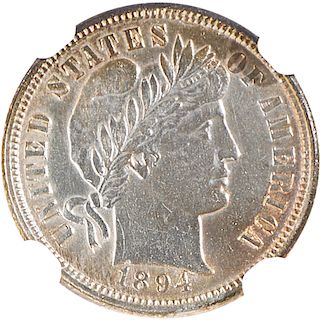U.S. 1894-O BARBER 10C COIN