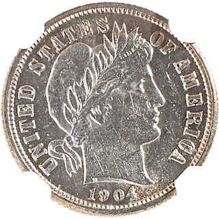 U.S. 1904-S BARBER 10C COIN