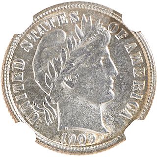 U.S. 1909-S BARBER 10C COIN