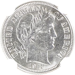 U.S. 1911-S BARBER 10C COIN