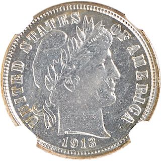 U.S. 1913-S BARBER 10C COIN