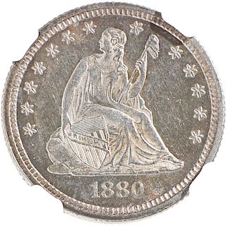 U.S. 1880 SEATED LIBERTY 25C COIN