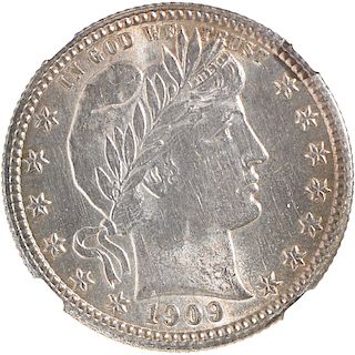 U.S. 1909-S BARBER 25C COIN