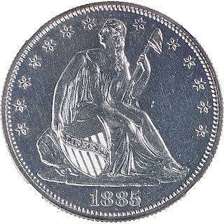 U.S. 1885 PROOF SEATED LIBERTY 50C COIN